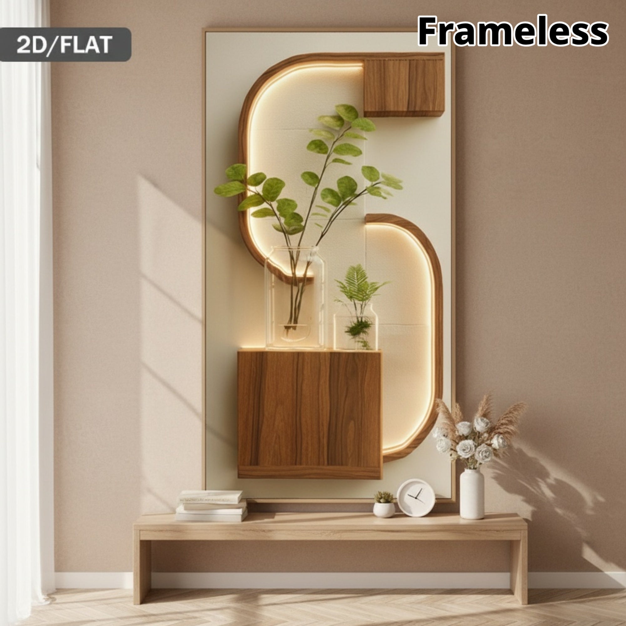 1pc Modern Abstract Green Plants Wall Art - Frameless 27.56\