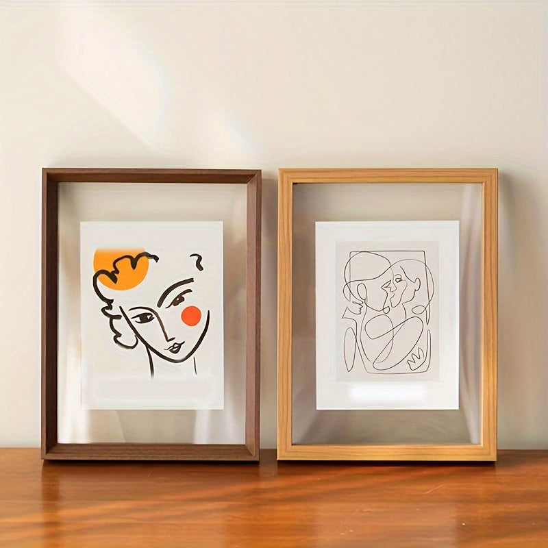 Large A3 Acrylic Frame Large A3 Acrylic Photo Frame | Double-Sided Transparent, Wall-Mounted or Desktop, Lightweight Wood Grain, Christmas Decor Home Accents