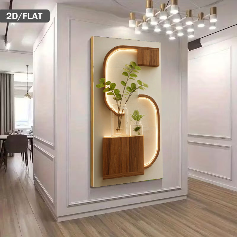 1pc Modern Abstract Green Plants Wall Art - Frameless 27.56\