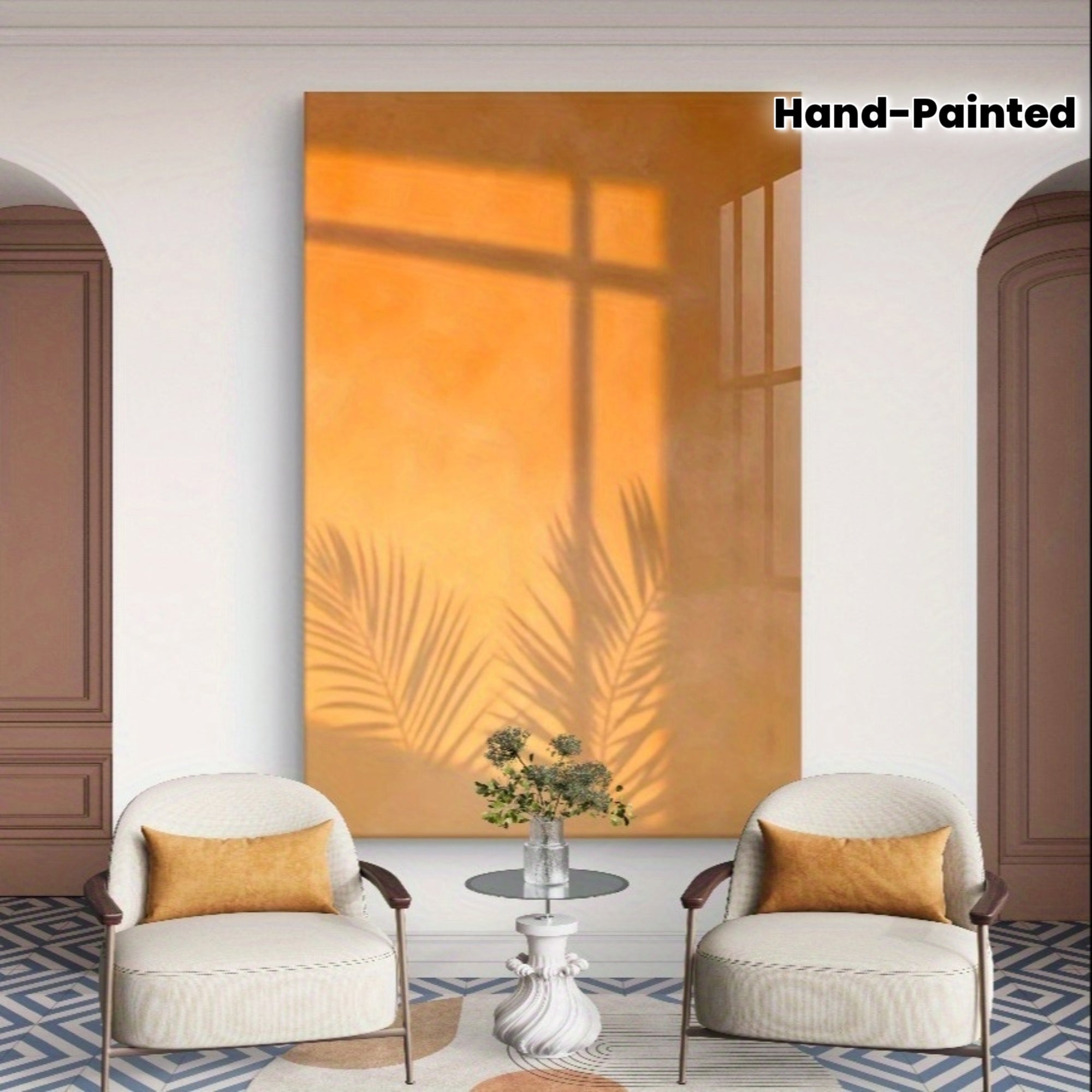 1pc Hand-Painted Abstract Oil Painting - Large Frameless Environmental Art, High-Quality Acrylic Wall Decor for Living Room, Bedroom, Study - Modern European Aesthetic, Green Abstract Design, Bedroom Artwork, Detailed Imagery, Frameless Oil Painting