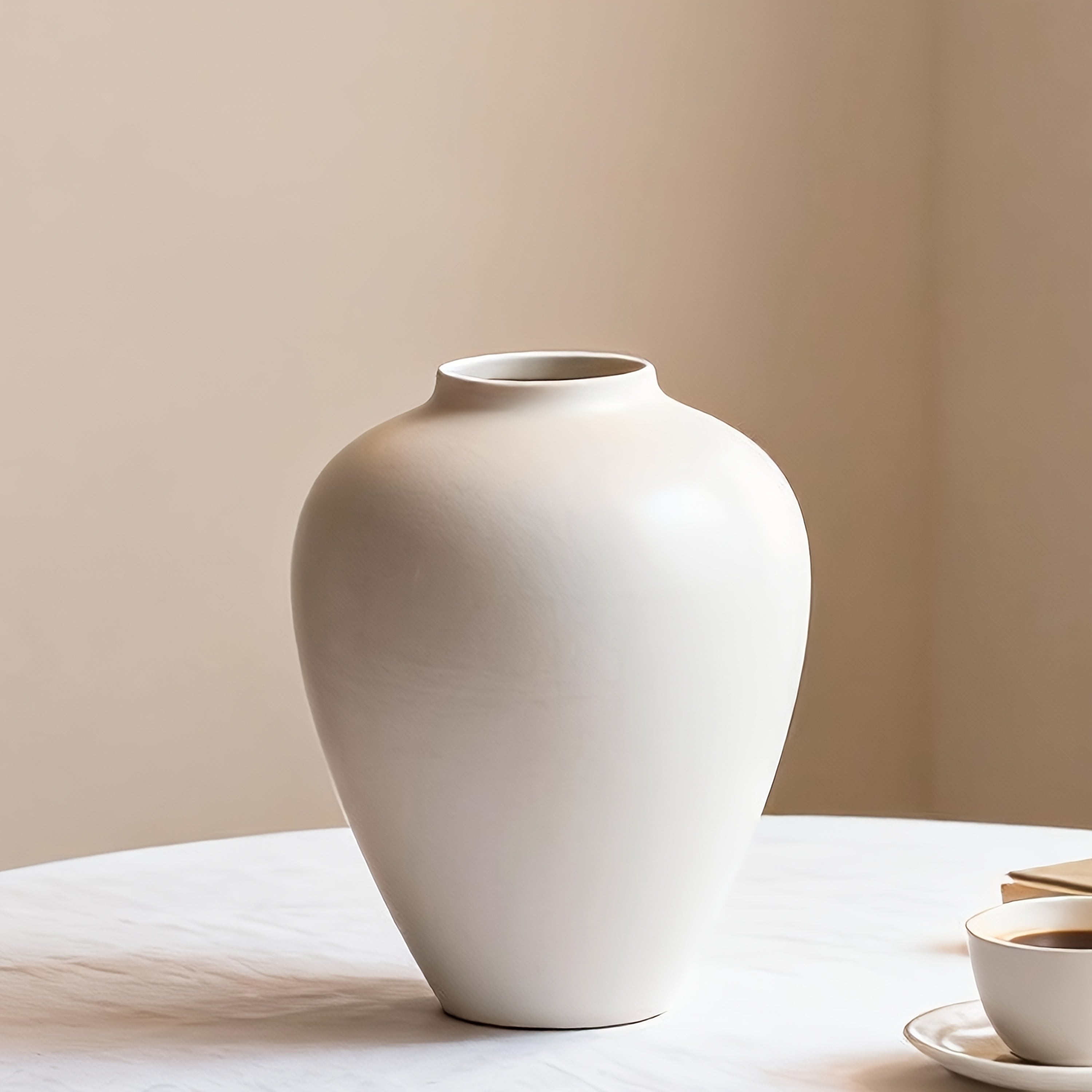 Vintage Matte Ceramic Vase | Soft Texture, Versatile for Living Room, Dining Table, Bedroom Desk Decor, Ideal for Christmas and New Year Gifts, Creates Warm Minimalist Home Scene