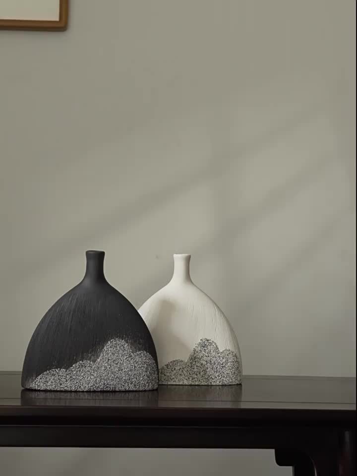 1\u002F2pcs Creative Ceramic Vase, Chinese Zen Ornaments Living Room Gateway Home Accessories, Study Tea Room Furnishings, For Home Room Living Room Office Decor, Mother's Day New Year Easter Gift