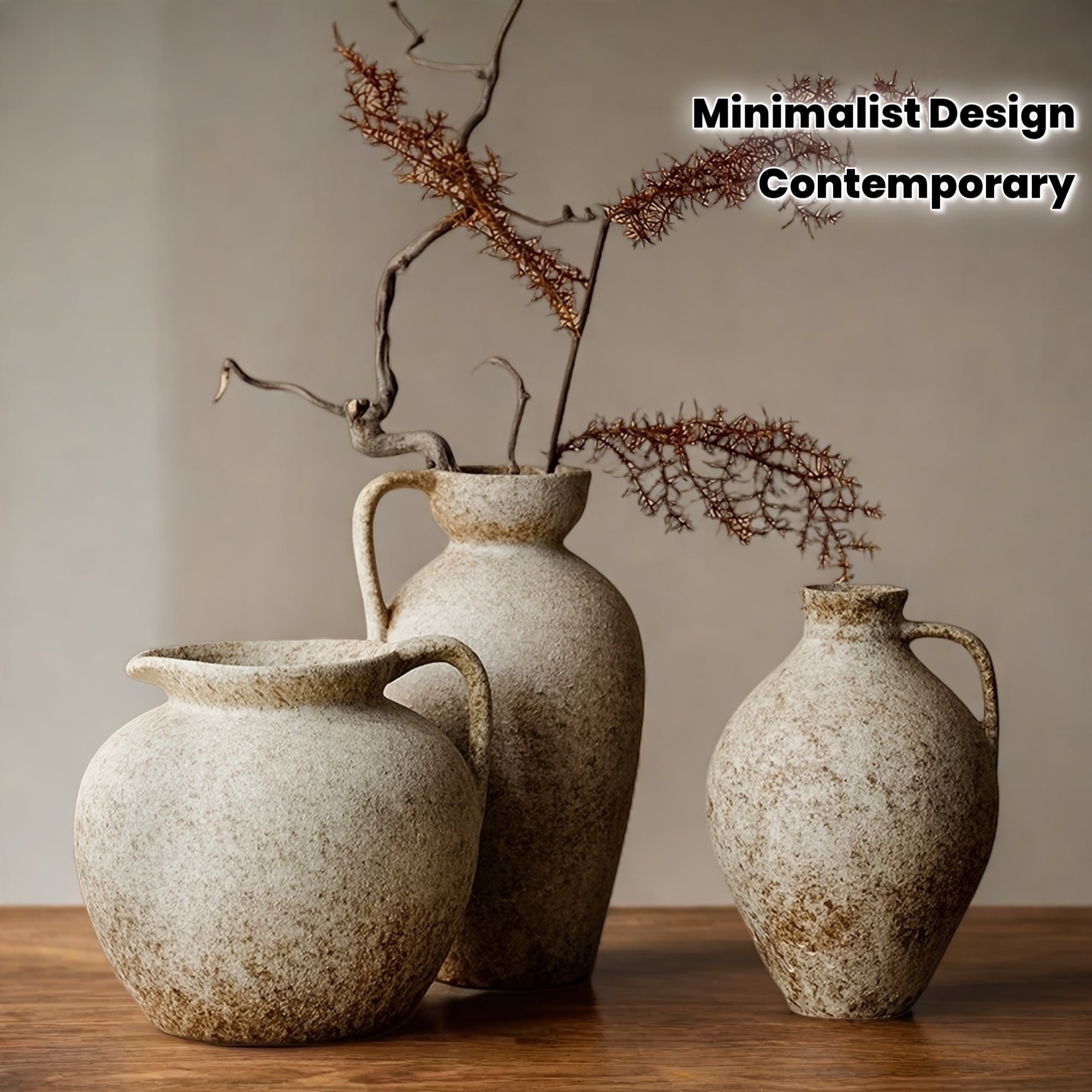 Ceramic Vase Decor Contemporary Ceramic Cylinder Vase - Clay Round Vase Suitable for Home Office Kitchen Bedroom Bathroom Decor, Modern Minimalist Textured Ceramic Flower Vase for Centerpiece Table Decorations, Neutral Color Palette