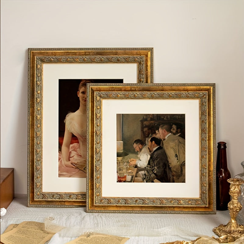 Vintage Resin Frame A Vintage Resin Frame for 5X7, 6X8, And 8X10 Oil Paintings, Designed for Finished Antique Golden Ornate Frames for Oil Art Prints, Perfect for Decorating The Walls of a Living Room
