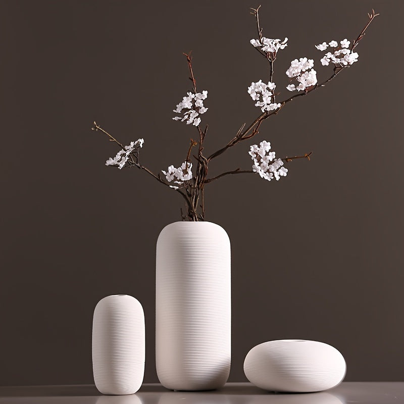 Creative Ceramic Vase Ceramic Scandinavian Vase Ornament | Creative Tabletop Flower Arrangement for Modern Soft Decorative Items for Living Room TV Cabinet