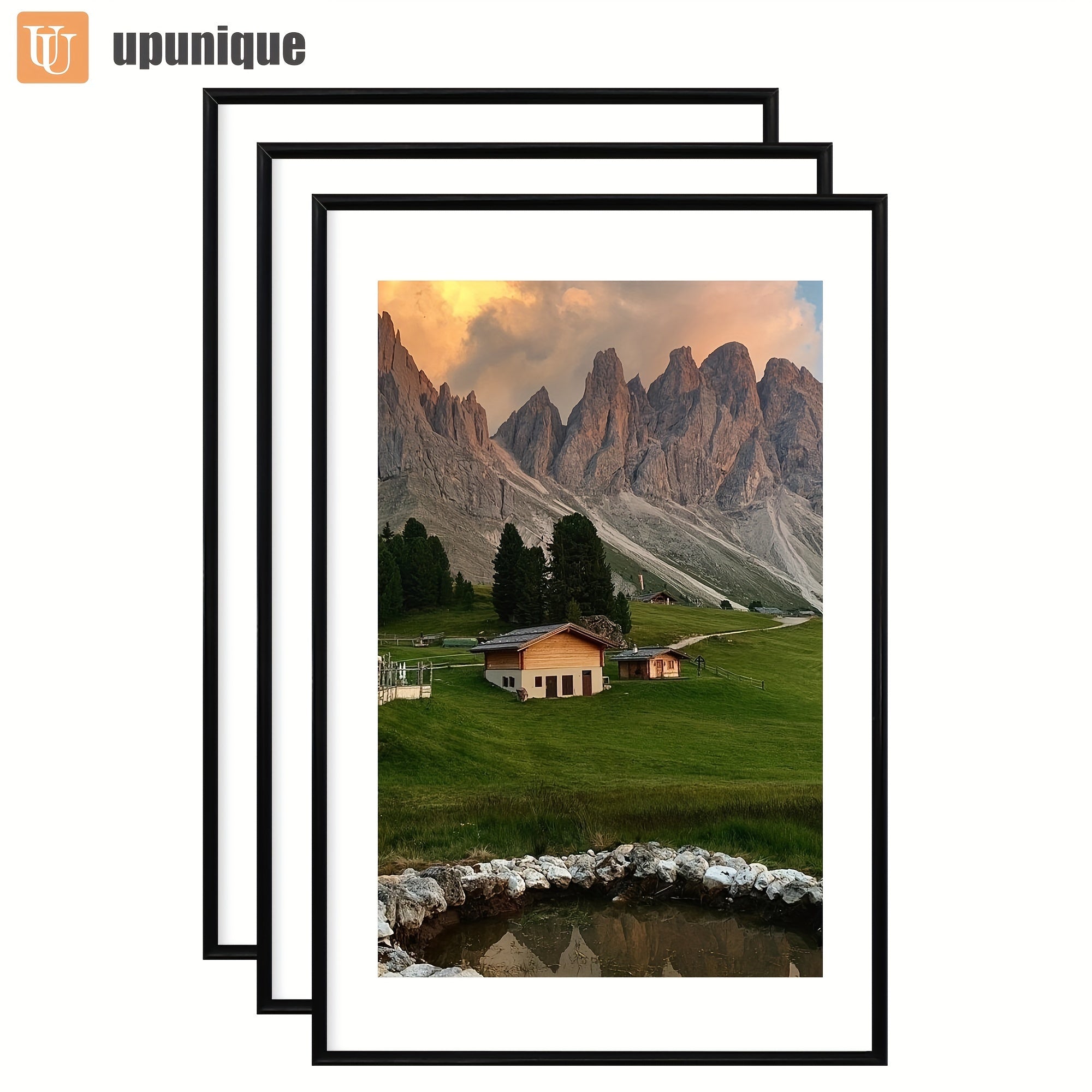 Set of 3 Black Picture Frames, Suitable for Both Wall And Tabletop Use, Great for Showcasing Art, Birthday And Holiday Decorations, an Excellent Gift for Occasions Like Mother'S Day, New Year, And Easter. Note: Images Are for Display Purposes Only