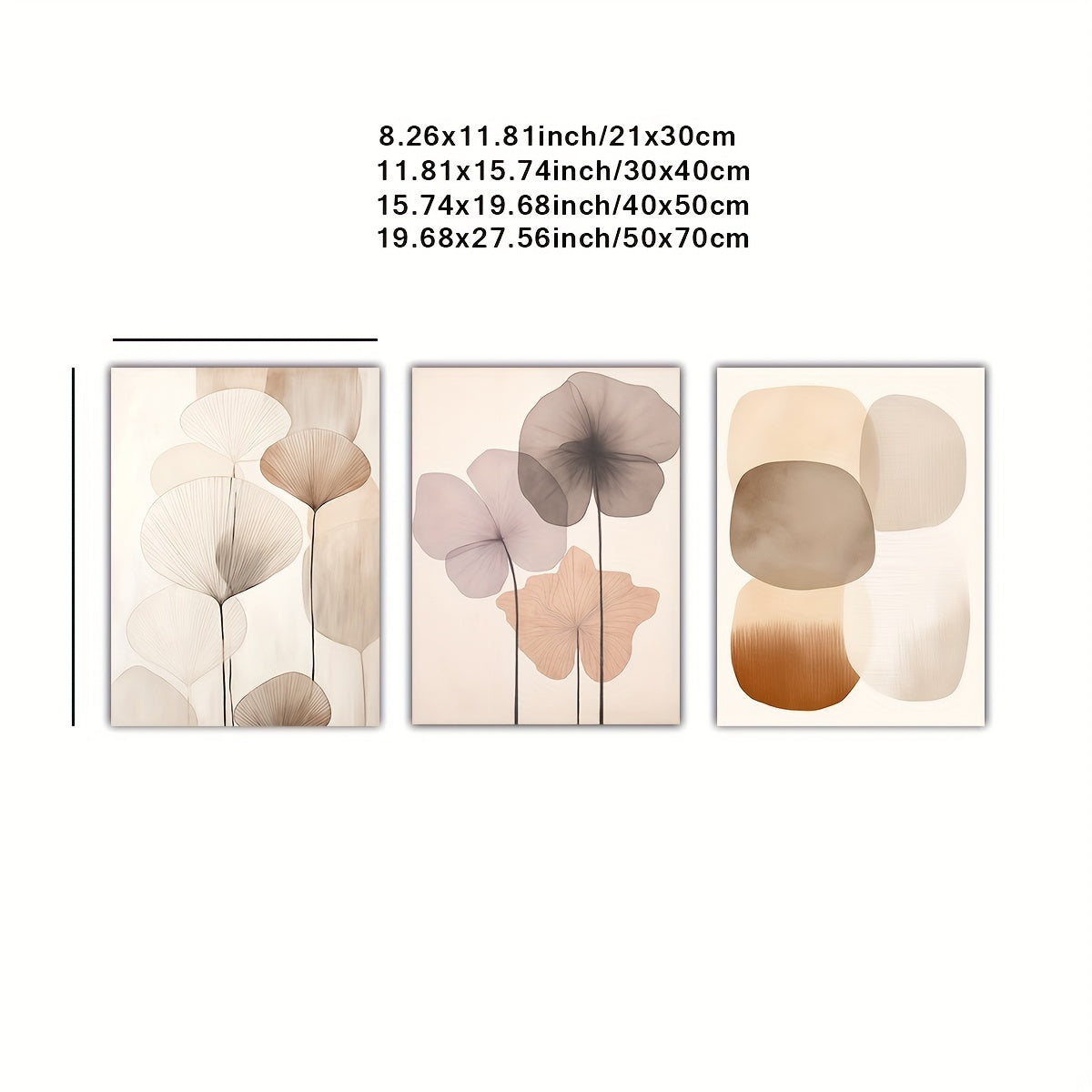 Floral Japandi Painting Minimalist Floral Japandi Wall Art | Abstract Beige Painting, Boho Decor, Muted Neutral Colors, Calming Poster, Modern Home Decor, Wabi Sabi Ari Geometrical Trendy Art