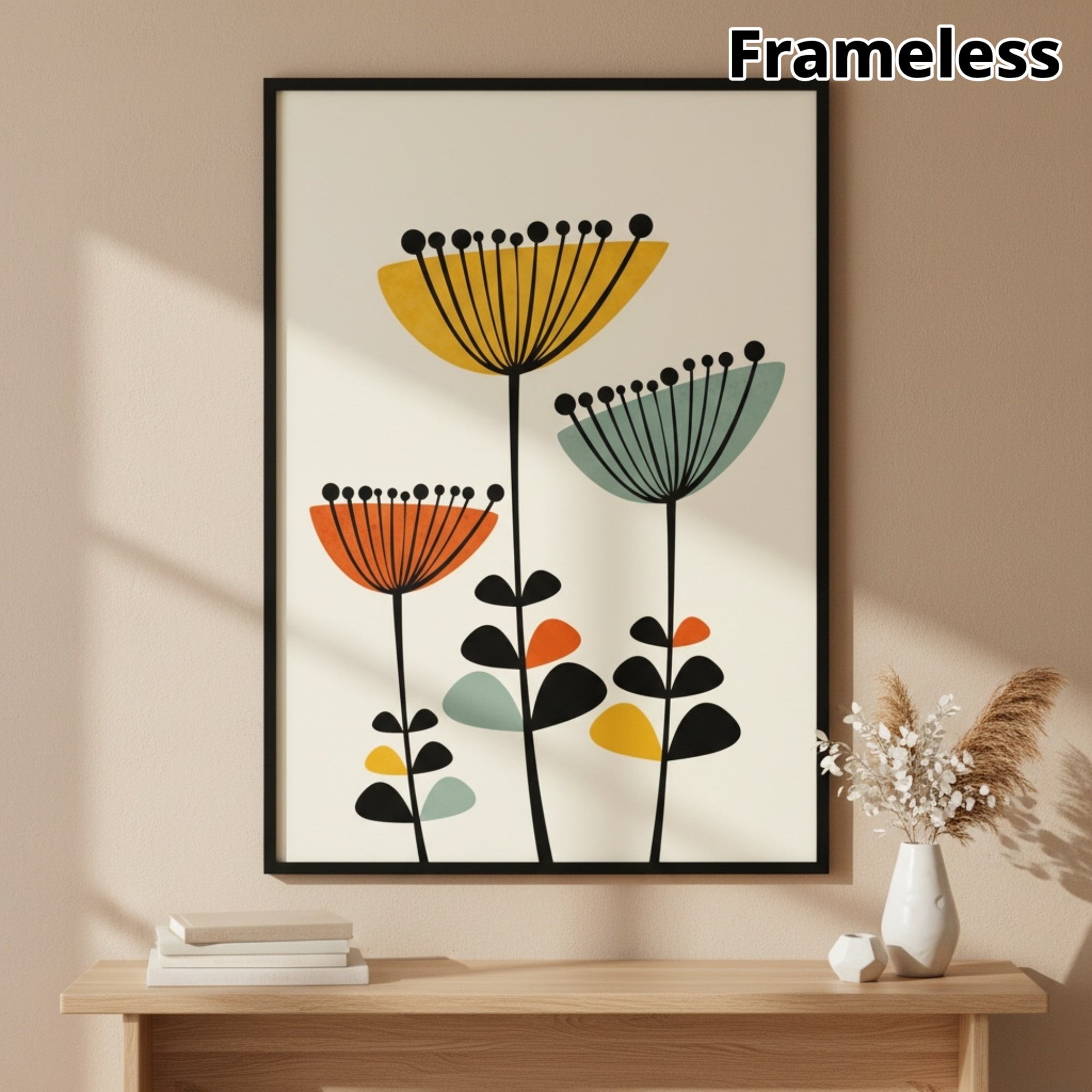 1pc Vintage Mid Century Modern Botanical Flowers Illustration Art Print Poster, for Home Office Bedroom Living Room Kitchen Corridor Bathroom Hotel Bar Coffee Shop Wall Art Decoration, Frameless