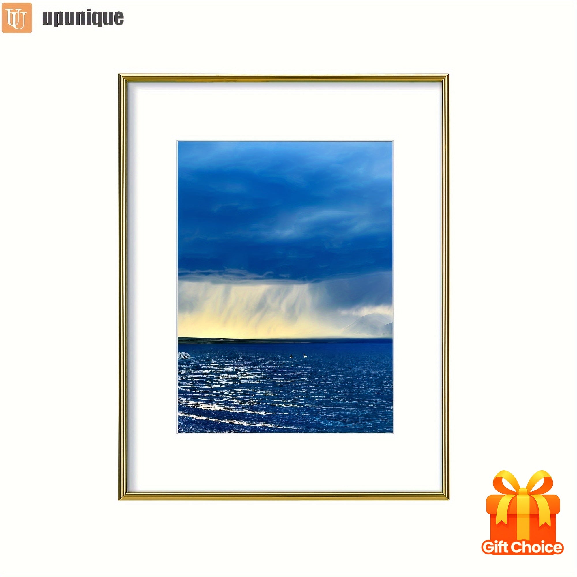 1pc Classic Golden Picture Frame, 16x20inch, Wall Mounting Vertical Oblong Photo Frame for Canvas Painting\u002FPoster, Ideal for Home, Office, Living Room Decor, Birthday Party, Halloween, Christmas Gift - Pictures for Display Only, Picture Wall Decor