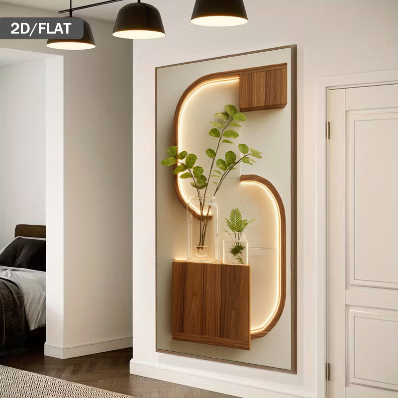 1pc Modern Abstract Green Plants Wall Art - Frameless 27.56\