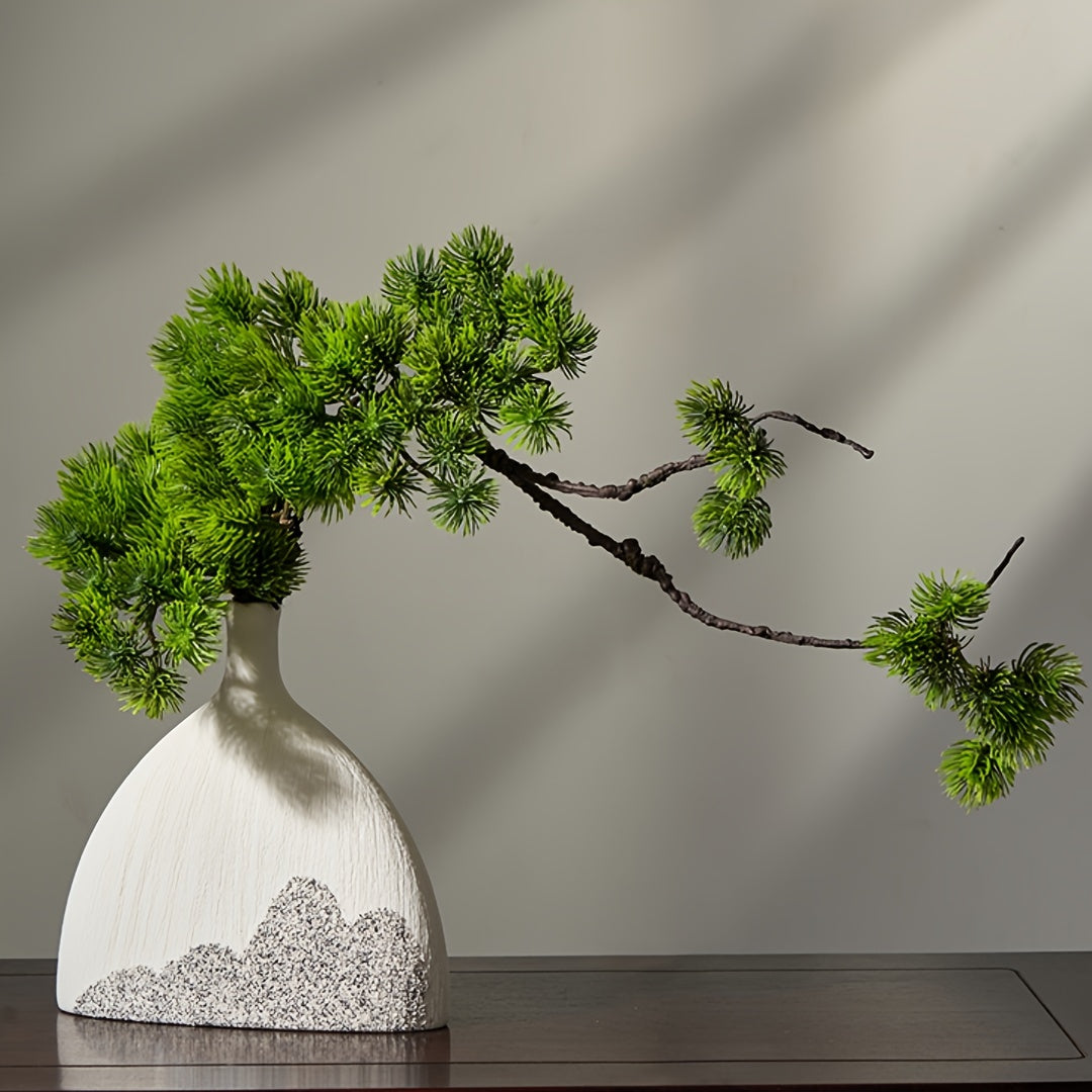 1\u002F2pcs Creative Ceramic Vase, Chinese Zen Ornaments Living Room Gateway Home Accessories, Study Tea Room Furnishings, For Home Room Living Room Office Decor, Mother's Day New Year Easter Gift