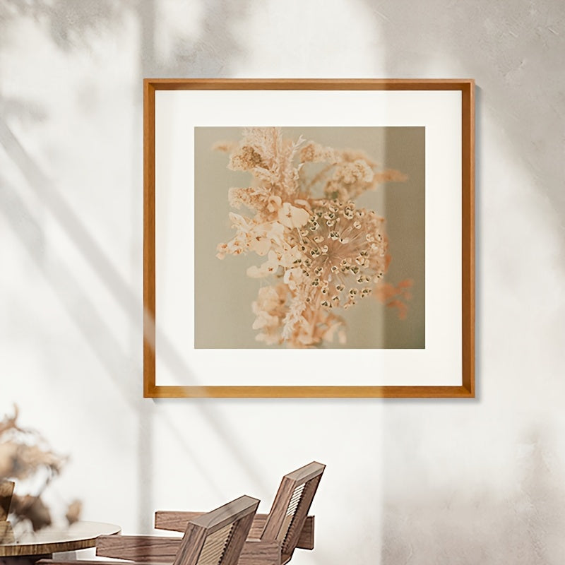 Chic Square Picture Frame - Walnut & Oak Finish, Wall-Mountable for Photos and Artwork, Lightweight Home Decor