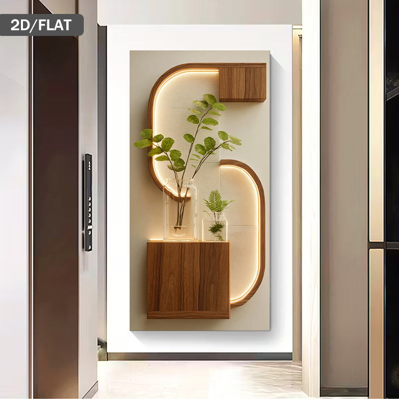 1pc Modern Abstract Green Plants Wall Art - Frameless 27.56\