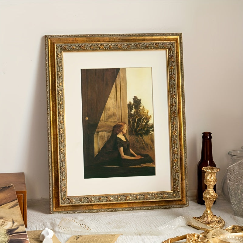 Vintage Resin Frame A Vintage Resin Frame for 5X7, 6X8, And 8X10 Oil Paintings, Designed for Finished Antique Golden Ornate Frames for Oil Art Prints, Perfect for Decorating The Walls of a Living Room