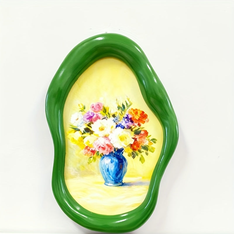 A New Style Green Resin Photo Frame, Cloud-shaped Photo Frame Decoration, Perfect for Modern Home and Office Decoration, Ideal Gift for Valentine's Day, Mother's Day, Christmas and Other Festivals.
