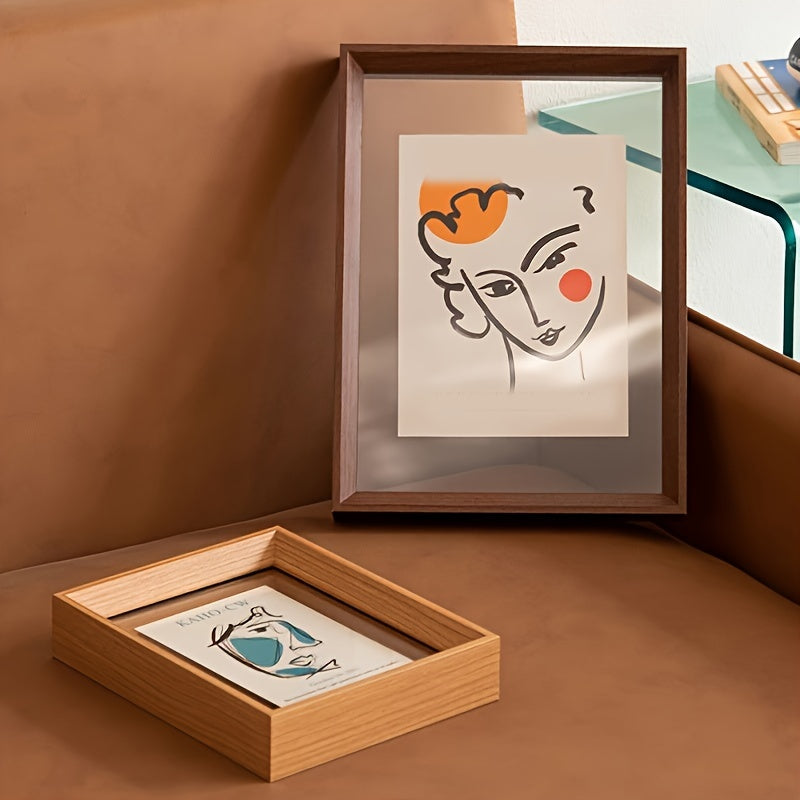 Large A3 Acrylic Frame Large A3 Acrylic Photo Frame | Double-Sided Transparent, Wall-Mounted or Desktop, Lightweight Wood Grain, Christmas Decor Home Accents