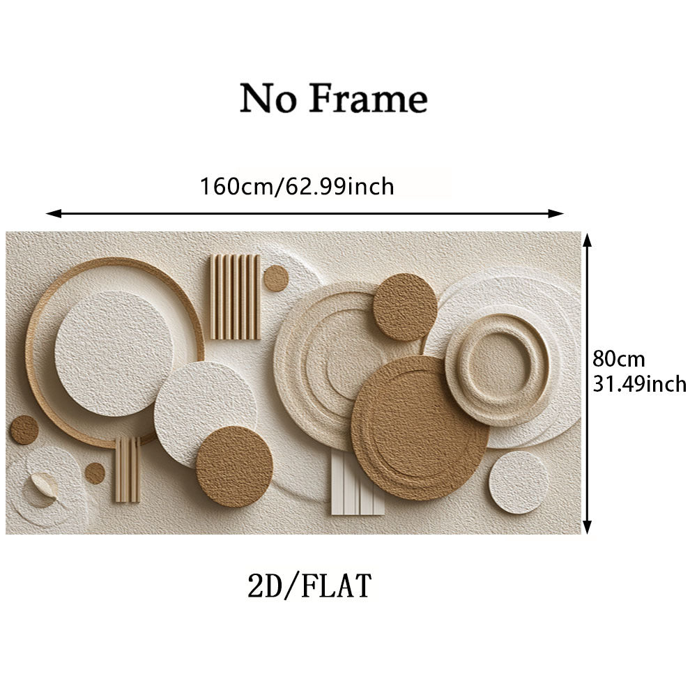 2D Flat, 2D Flat1pcs 31.49X62.99in\u002F80X160cm, Large Frameless Modern Canvas Art Prints, Realistic Fashion Mural Design Posters, Suitable for Living Room Bedroom, Christmas Gift, Neutral Tones Abstract Geometric Shapes Wall Decor, 2D