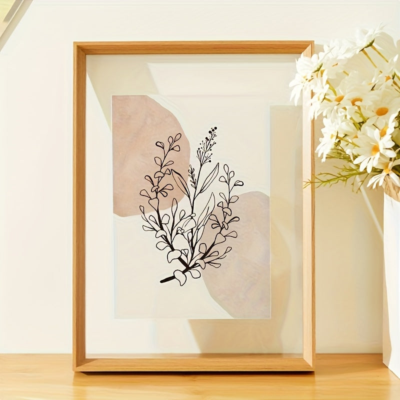 Large A3 Acrylic Frame Large A3 Acrylic Photo Frame | Double-Sided Transparent, Wall-Mounted or Desktop, Lightweight Wood Grain, Christmas Decor Home Accents