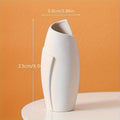 Chic Nordic-Inspired White Ceramic Vase - Modern Geometric Design for Living Room Decor, Elegant Floral Accent Piece