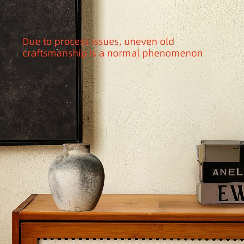 Vintage Bohemian Ceramic Vase Vintage Bohemian Ceramic Vase - Round Natural Clay Pot for Indoor\u002FOutdoor Use, Durable Rustic Table Centerpiece, Home Decor for Living Room, Dining, Patio - Flower, Cacti, Herb Decoration