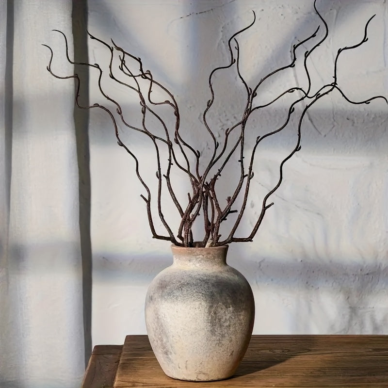 Vintage Bohemian Ceramic Vase Vintage Bohemian Ceramic Vase - Round Natural Clay Pot for Indoor\u002FOutdoor Use, Durable Rustic Table Centerpiece, Home Decor for Living Room, Dining, Patio - Flower, Cacti, Herb Decoration