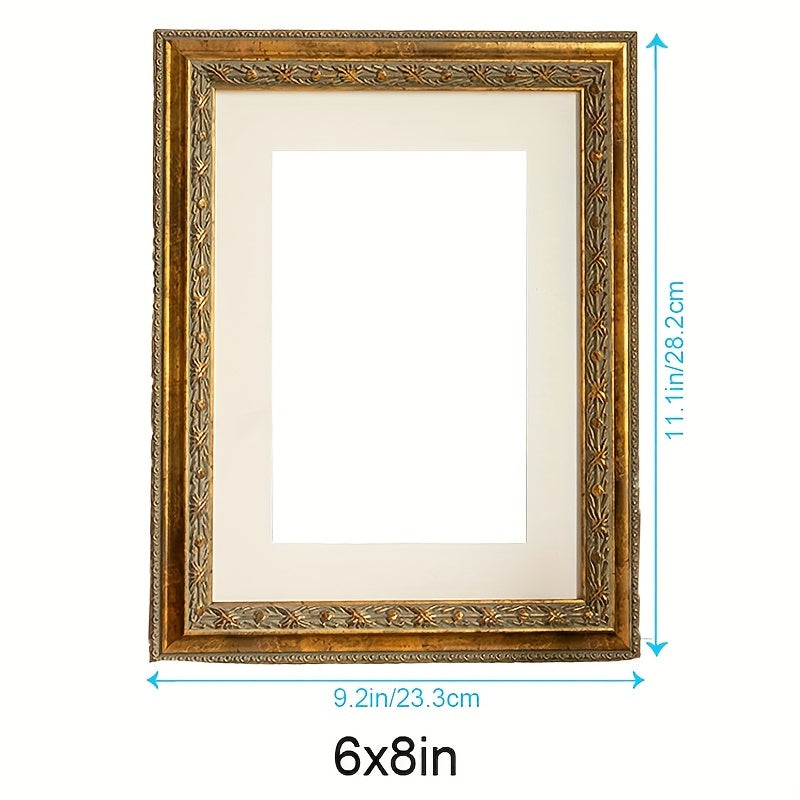 Vintage Resin Frame A Vintage Resin Frame for 5X7, 6X8, And 8X10 Oil Paintings, Designed for Finished Antique Golden Ornate Frames for Oil Art Prints, Perfect for Decorating The Walls of a Living Room