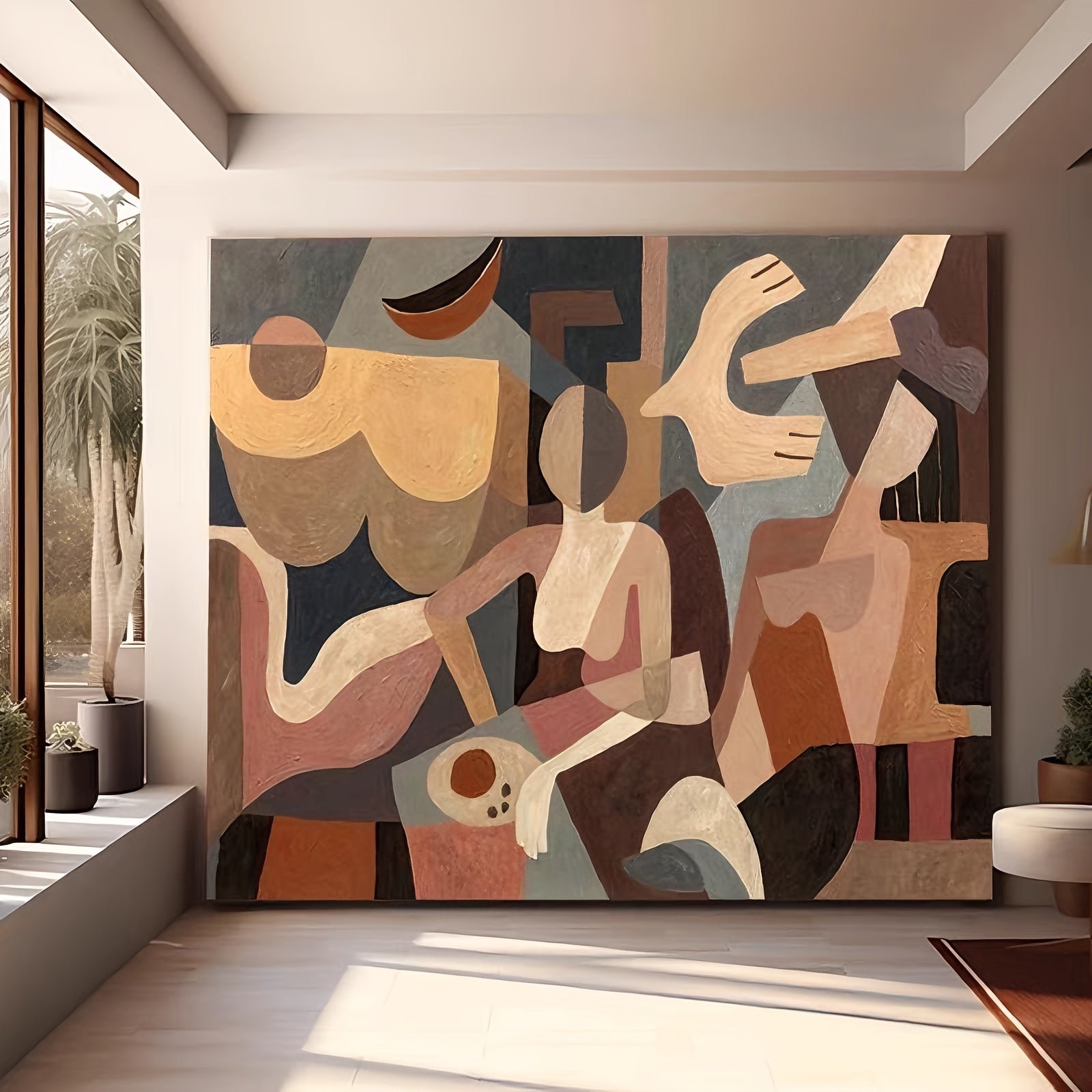 Modern artist hand-painted abstract oil painting, premium home wall decor artwork, suitable for living room, hallway, dining room, bedroom, office, frameless