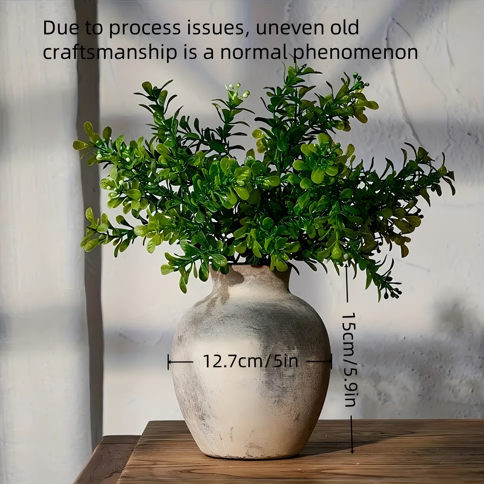Vintage Bohemian Ceramic Vase Vintage Bohemian Ceramic Vase - Round Natural Clay Pot for Indoor\u002FOutdoor Use, Durable Rustic Table Centerpiece, Home Decor for Living Room, Dining, Patio - Flower, Cacti, Herb Decoration