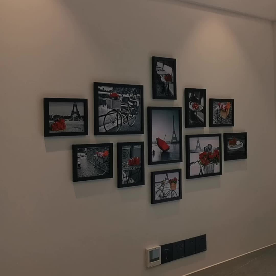 Photo Wall Decor: No-Drill Creative Frame Assemblies for Living Room and Dining Room, European Photo Wall in the Bedroom