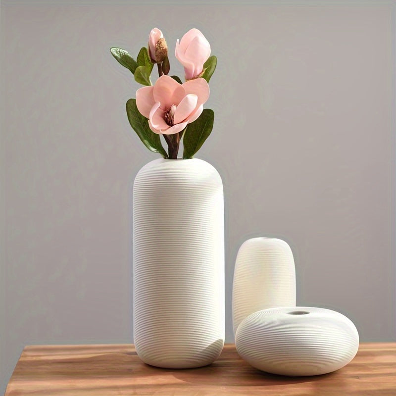 Creative Ceramic Vase Ceramic Scandinavian Vase Ornament | Creative Tabletop Flower Arrangement for Modern Soft Decorative Items for Living Room TV Cabinet